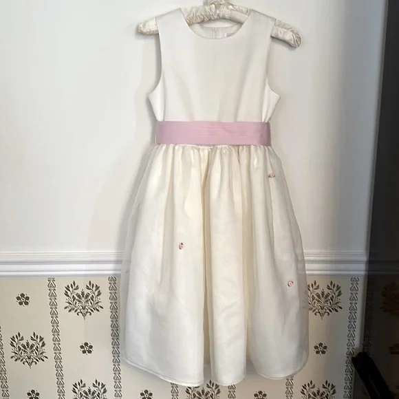 deals on bridesmaid dresses Plus Size Sweet Romantic Pink Long Dress with Square Neck and Ruffle H –  Canary Houze main image 1
